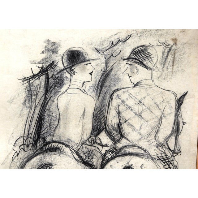 André Szenes, Morning Ride, 1920s, Chalk & Pencil on Paper For Sale - Image 10 of 14
