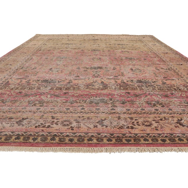 Modern Modern Vintage Style Distressed Rug, 09'02 X 11'11 For Sale - Image 3 of 9