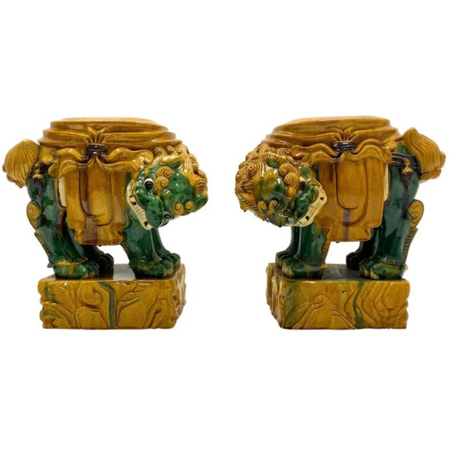 Mid-Century Italian Terracotta Foo Dog Garden Seats - a Pair For Sale In Atlanta - Image 6 of 7