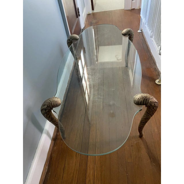 Maison Jansen 1960s Hollywood Regency Glass & Gilt Wood Cabriole Leg Coffee Table For Sale - Image 4 of 8