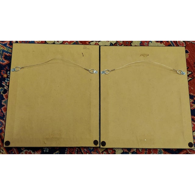 Pair Vintage Whimsical Female and Male Nude Holding Musical Instrument Mixed Media Paintings For Sale In Boston - Image 6 of 7