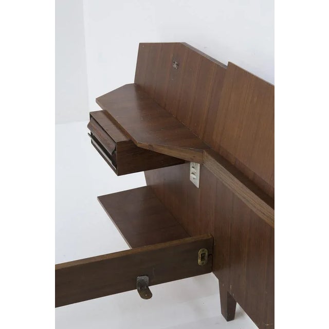 Mid-Century Modern Vintage Italian Double Bed with Bedside Tables attributed to Ico & Luisa Parisi, 1950 For Sale - Image 3 of 12