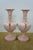 Mid 20th Century 2 St Regis American Porcelain Pink Floral Mantel Vases Trophy Urns 12" For Sale - Image 6 of 17