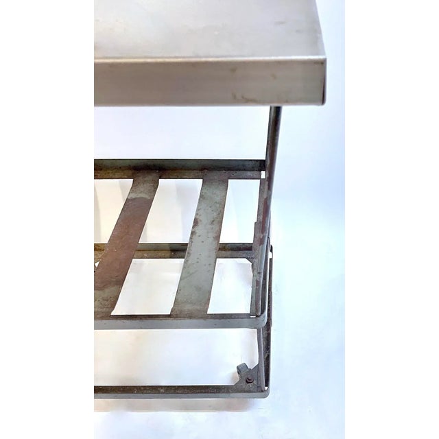 Vintage Industrial Steel Table on Casters For Sale In Atlanta - Image 6 of 8