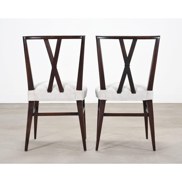 Set of Eight Tommi Parzinger X-Back Mahogany Dining Chairs For Sale - Image 11 of 18