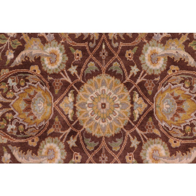 Art Nouveau 1990's Pak-Persian Brown/Tan Wool Rug - 9'1'' X 12'2'' For Sale In New York - Image 6 of 9