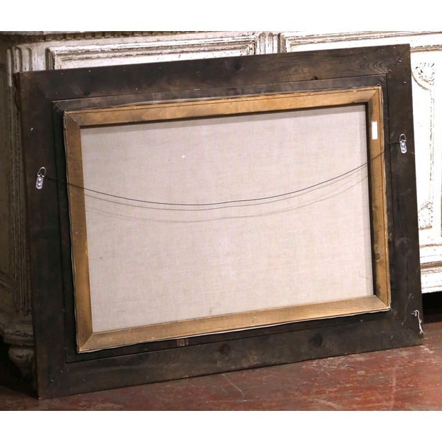 Blue Mid-Century American Marine Oil Painting of Sailing Vessels Signed C. Parker For Sale - Image 8 of 10
