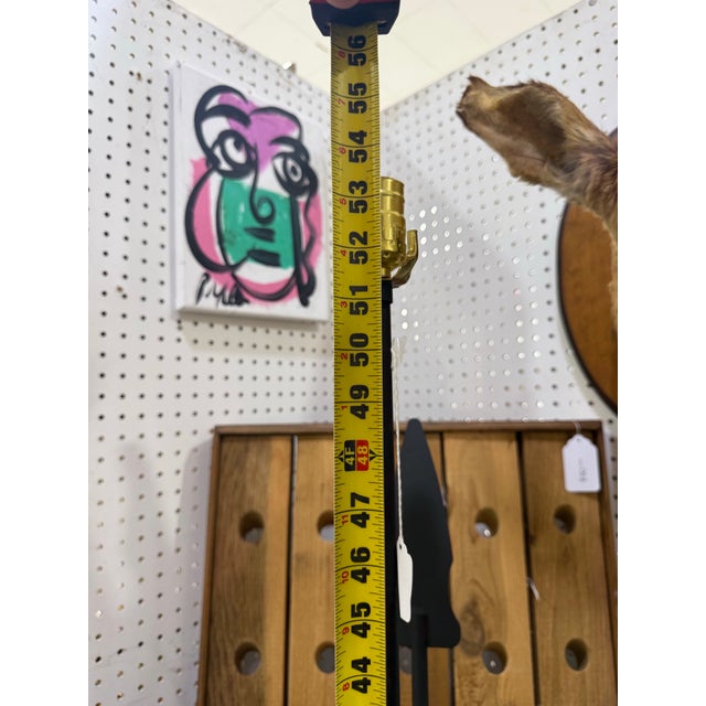 Vintage Wrought Iron Arrow Floor Lamp 53in For Sale - Image 4 of 5