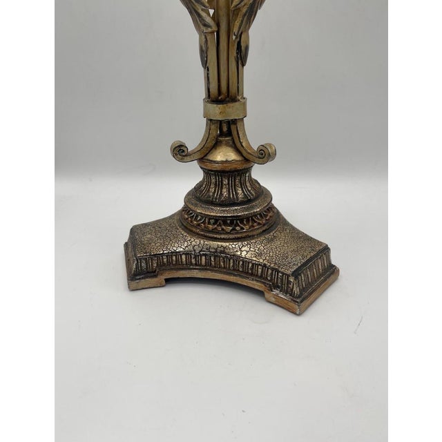 Vintage Neoclassical Brass Urn Form Candle Holder For Sale - Image 4 of 7