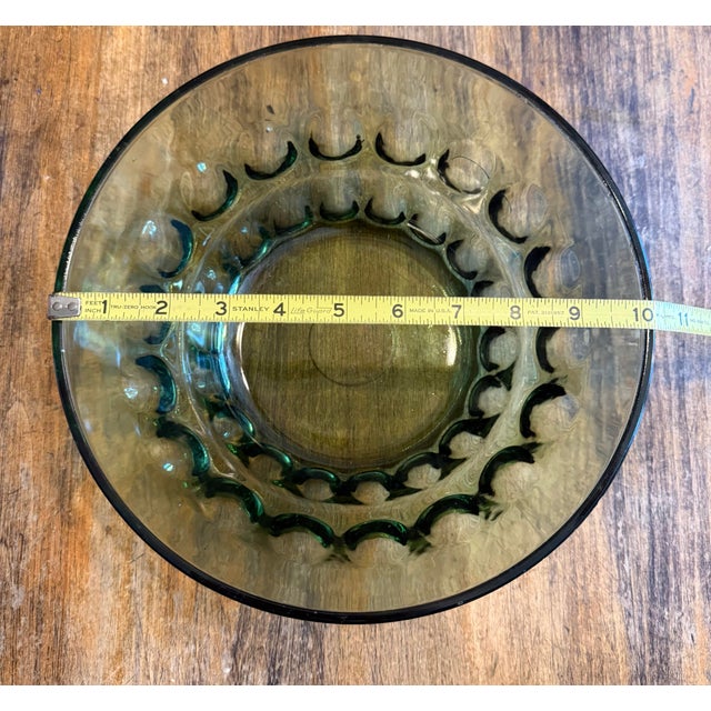 Glass Vintage Hazel-Atlas Green Glass Salad Serving Bowl For Sale - Image 7 of 9