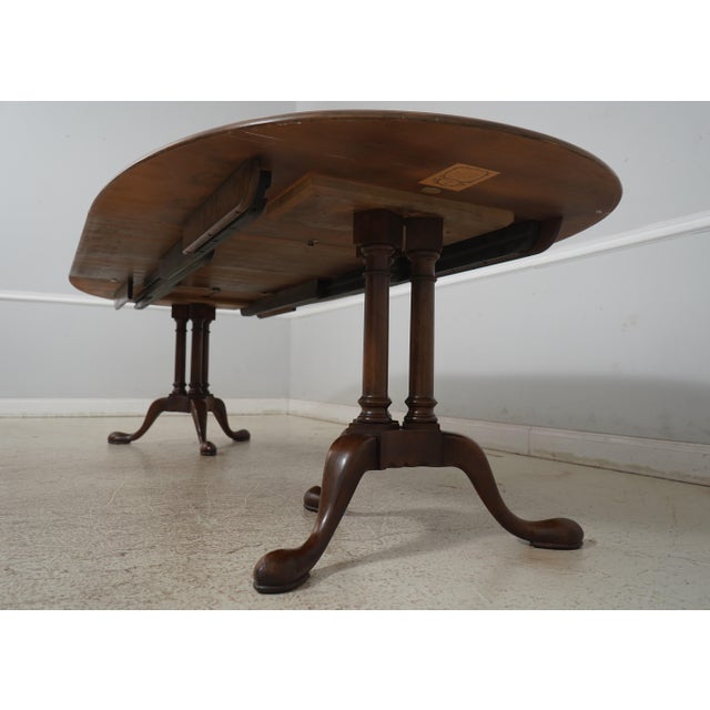 Baker Walnut English Style Oval Dining Table For Sale - Image 11 of 12