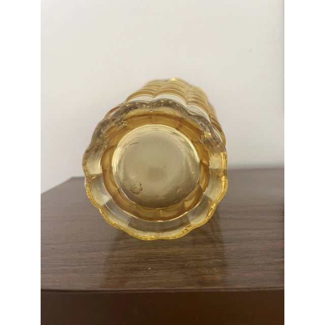 Cambridge Glass Company Mid-Century Modern Cambridge/Manderin Gold Pressed Glass Vase in the Cascade Pattern Circa 1949-58 For Sale - Image 4 of 8