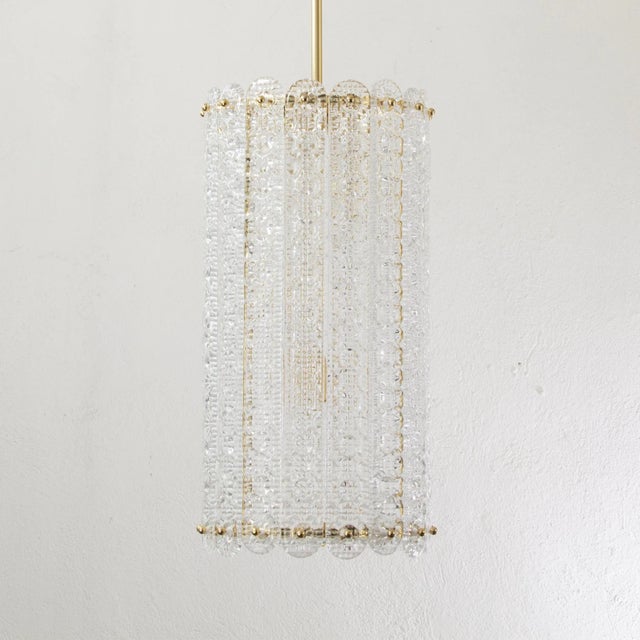 Mid-Century Modern Italian Suspension Lamp in Murano Crystal Glass, 1990s For Sale - Image 3 of 12