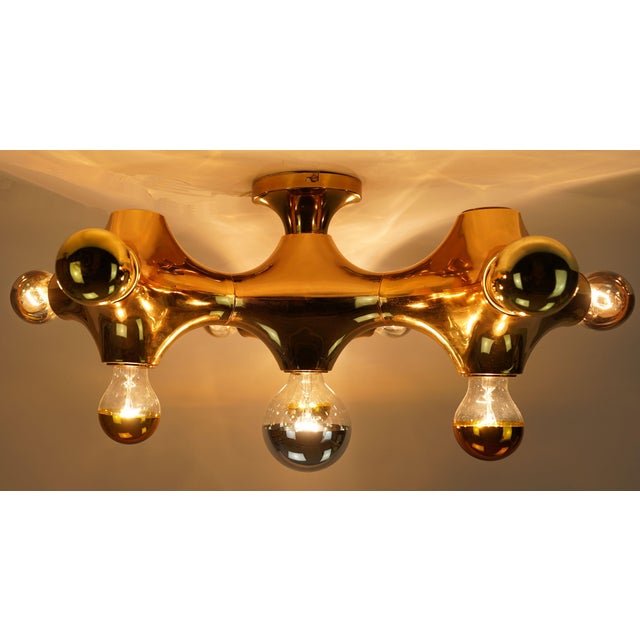 Space Age Sputnik Gemini Ceiling Light in Gold-Colored Plastic from Cosack Leuchten, 1970s For Sale - Image 13 of 18