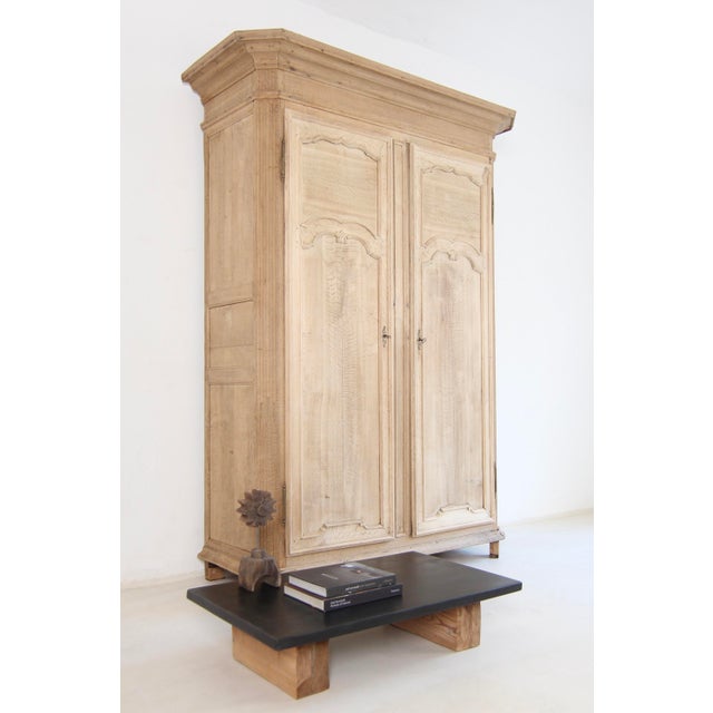 19th Century Belgian Bleached Oak Wardrobe For Sale - Image 3 of 18