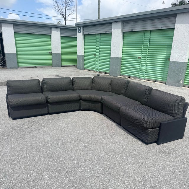 Postmodern Postmodern Black on Black Modular Sectional Sofa - 5 Pieces For Sale - Image 3 of 12