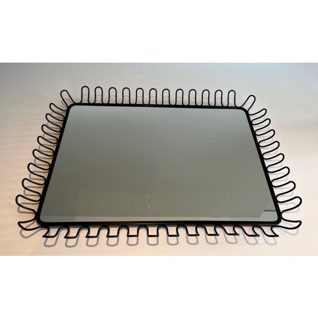 Black Lacquered Metal Mirrors Circa 1980 - a Pair For Sale - Image 4 of 12