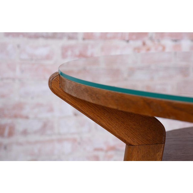 Mid-Century Coffee Table in Oak and Glass from JITONA Soběslav, Czech, 1950s For Sale - Image 10 of 13