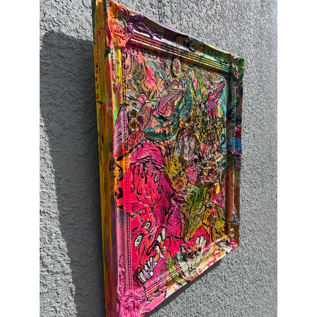 One-of-a-Kind Abstract Textured Painting by Serg Graff "Cool Monsters", Coa For Sale In Jacksonville, FL - Image 6 of 11