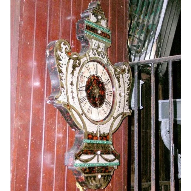 Fanciful Eglomise Electric Wall Clock For Sale In New York - Image 6 of 7