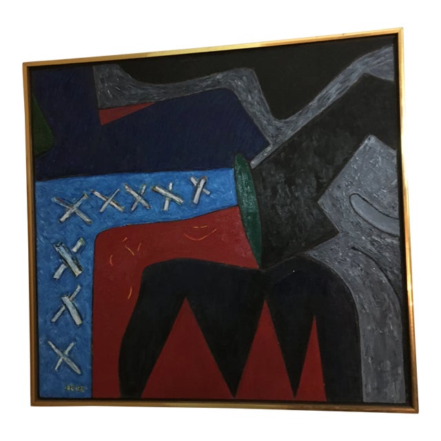 James Kelly Blue Abstract Painting For Sale