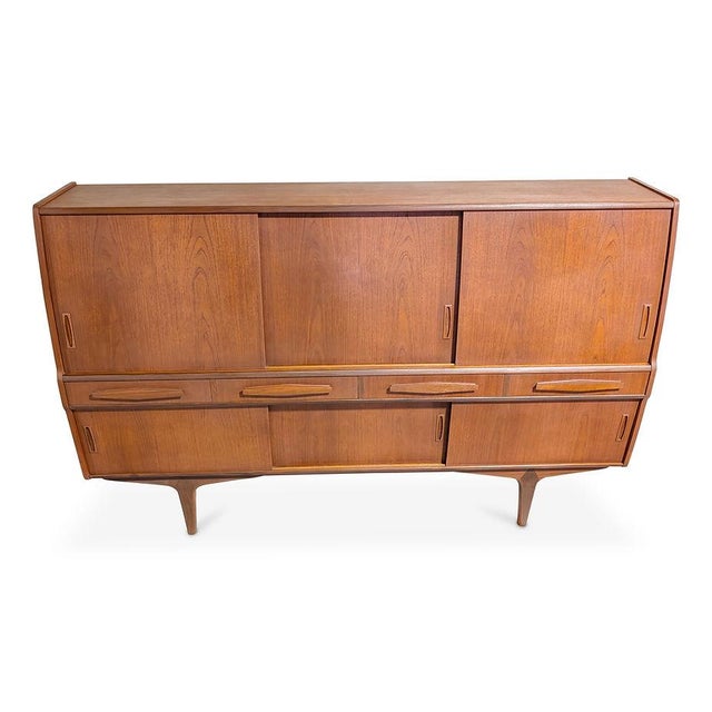 Brown 1950s Teak Credenza by Poul Jessen For PMJ Viby, Attributed For Sale - Image 8 of 10