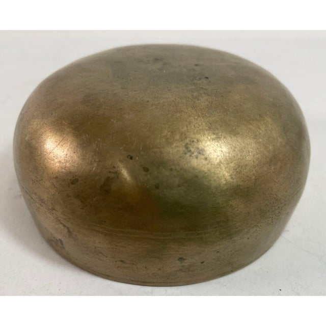 Metal Vintage Asian Bronze Singing Hammered Bowl For Sale - Image 7 of 12