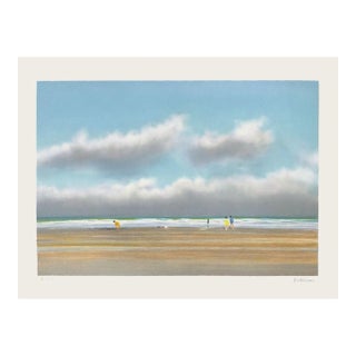 1990 Pierre Doutreleau Plage Du Miramar À Biarritz Signed Lithograph For Sale