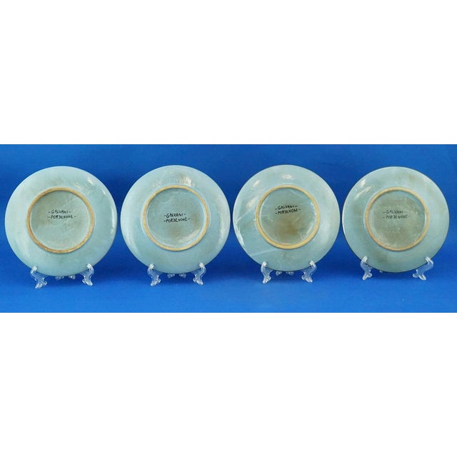 Vintage Futurist-Style Maiolica Plates by Galvani, Pordenone, Italy, 1930s, Set of 4 For Sale - Image 14 of 17