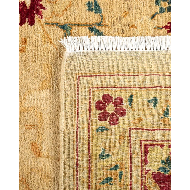 2000 - 2009 Eclectic, One-of-a-Kind Hand-Knotted Area Rug in Yellow, 9' 1" x 11' 10" For Sale - Image 5 of 8