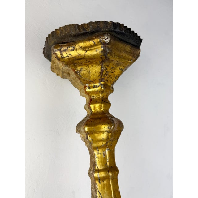 Architecture Salvage Wood Altar Candlestick For Sale - Image 5 of 18