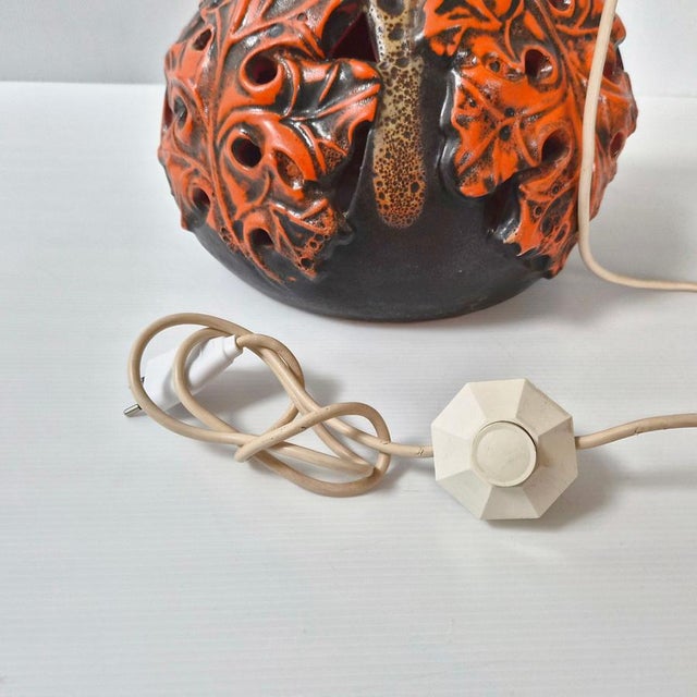 Vintage Ceramic Lamp with Double Ignition, West Germany, 1970 For Sale - Image 10 of 17
