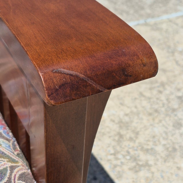 Brown 2001 Ethan Allen Mission Craftsman Style Cherry Wood Gliding Arm Chair Rocker Glider For Sale - Image 8 of 18