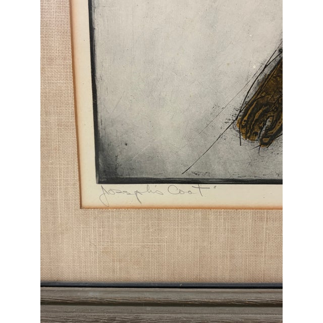A magnificent, large-scale original Mid-Century Modern color intaglio serigraph titled "Joseph's Coat" by listed American...