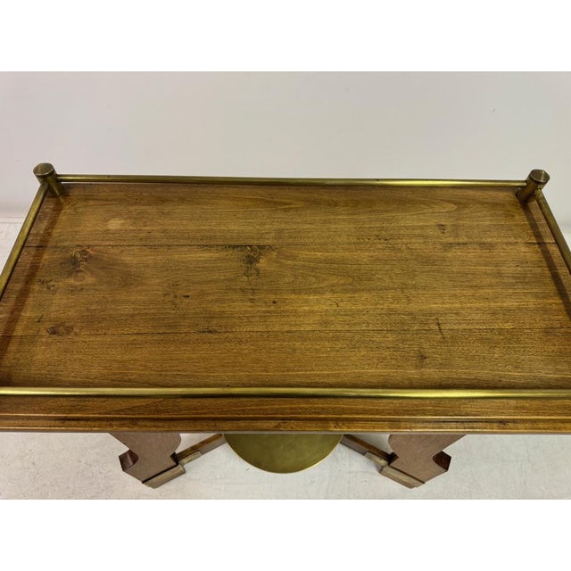 Art Deco Oak and Brass Side or Console Table, 1930s For Sale - Image 14 of 15