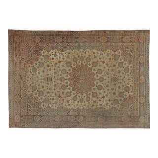 Oversized Antique Persian Tabriz Rug For Sale
