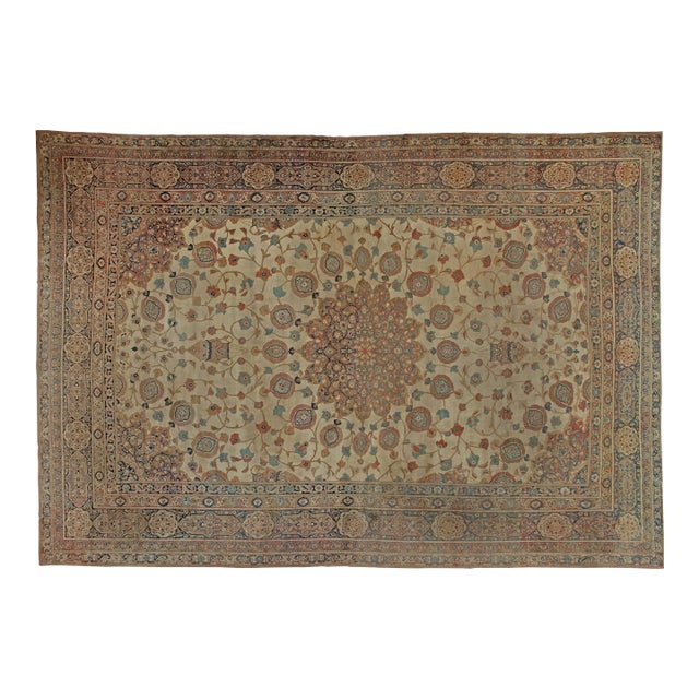 Oversized Antique Persian Tabriz Rug For Sale