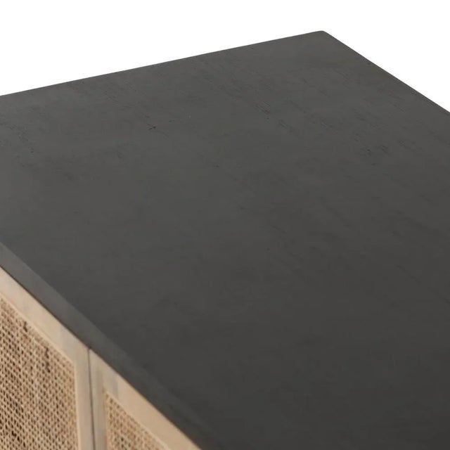 Contemporary Four Hands Clarita Black Mango and Natural Cane Sideboard For Sale - Image 3 of 13
