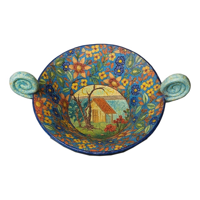 Large Trinket Dish in Polychrome Cloisonné Enamels from Longwy, 1960s For Sale