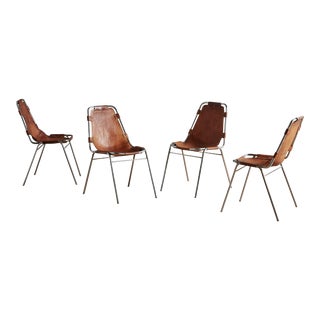 Les Arcs Chairs Attributed to Charlotte Perriand, France 1970s - Set of 4 For Sale