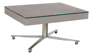 Glass Grey Coffee Table with Manual Function and Storage Compartment in Plastic Decor by Ronald Schmitt