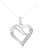 .925 Sterling Silver 1/10 Cttw Diamond Open Heart 18" Pendant Necklace For Sale