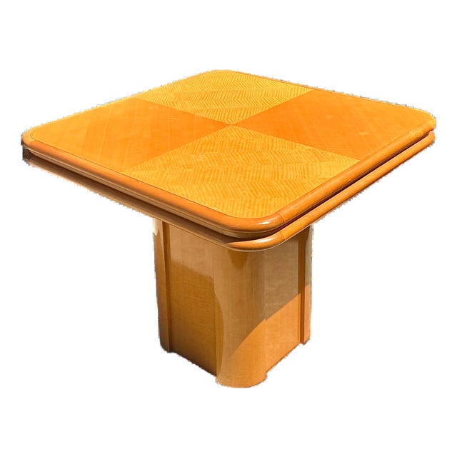 Vintage Geometric Wood Extendable Game Table For Sale