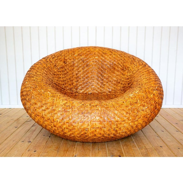 French Mushroom Lounge Chair in Rattan, 1970s For Sale - Image 13 of 18