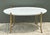 Vintage Brass and Wood Oval Coffee Table For Sale - Image 11 of 12