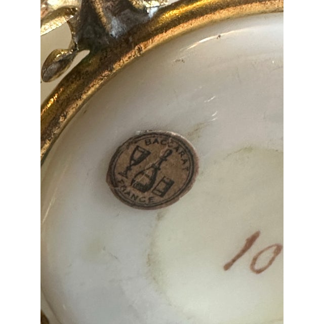 Antique French White Opaline Vase With Bronze Mounts, Baccarat Label For Sale In New York - Image 6 of 6
