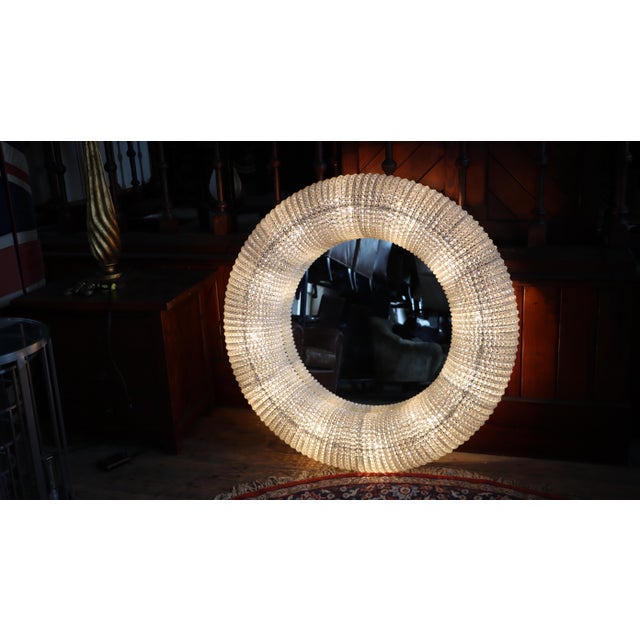 Early 21st Century Illuminated Saturn Mirror in Crystal Glass by Timothy Oulton, 2010s For Sale - Image 5 of 15