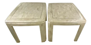 Mid-Century Tessellated Side Tables by Maitland Smith - a Pair