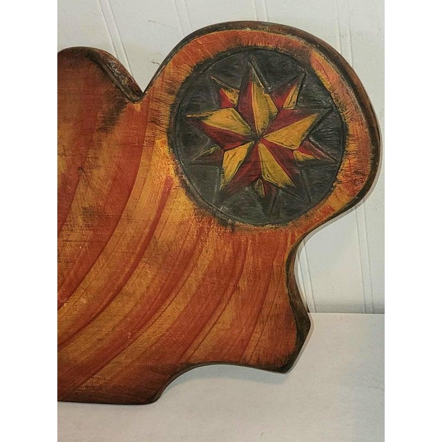 1940s Original Painted & Carved Meat or Wall Rack For Sale - Image 4 of 6