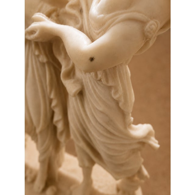 Alabaster Vintage Italian Three Graces Alabaster Resin Sculpture by Alfonso Lucchesi for f.a.r.o. Italy For Sale - Image 8 of 9